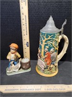 Vintage Beer Stein, Made In Germany And Porcelain
