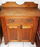 Oak Washstand One Drawer w/ Two Lower Doors
