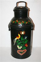 Painted Drop Handle Milk Can, 25" H