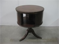 21" Diameter Vintage Mahogany Barrel Table