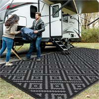 GENIMO Outdoor Rug  9'x18'  Black/Gray