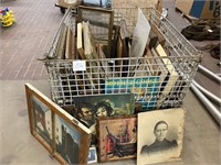 LARGE AMOUNT OF VINTAGE PICTURES & VINTAGE FRAMES