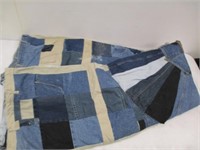 Vintage Blue Jean Quilt - Approx 90x105