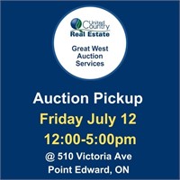 Auction Pickup: Friday July 12 12:00-5:00pm
@