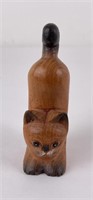 Carved Teak Wood Cat