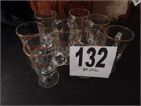 EIGHT HOLIDAY CHOCOLATE GLASSES