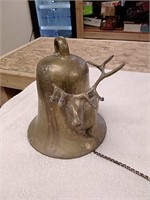 Brass Elk Head Bell broken antler