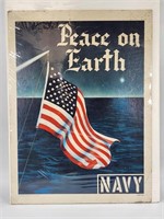 CHRISTMAS 1964 PEACE ON EARTH NAVY POSTER