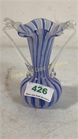 Art glass vase with handles