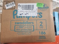 Pampers Swaddlers Diapers 186 Diapers 12-18lb