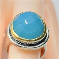 $200 Silver Blue Gamestone Ring