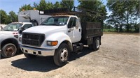 2001 Ford F650 XLT Super Duty Flatbed Truck,