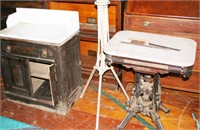 Wooden Drying Rack, Washstand w/ Marble Top,
