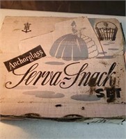 Anchor glass servant snack set 8 pieces