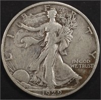 1929-S WALKING LIBERTY HALF DOLLAR XF