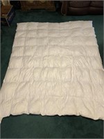 Comforter is  106x90 and has a small stain