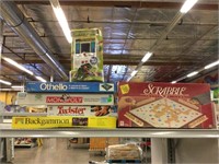 Assorted board games.