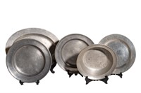 Assembled 19th Century Pewter-platter, chargers, a