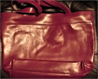 Maurizio Taiuti Large Leather Burgundy Purse Bag