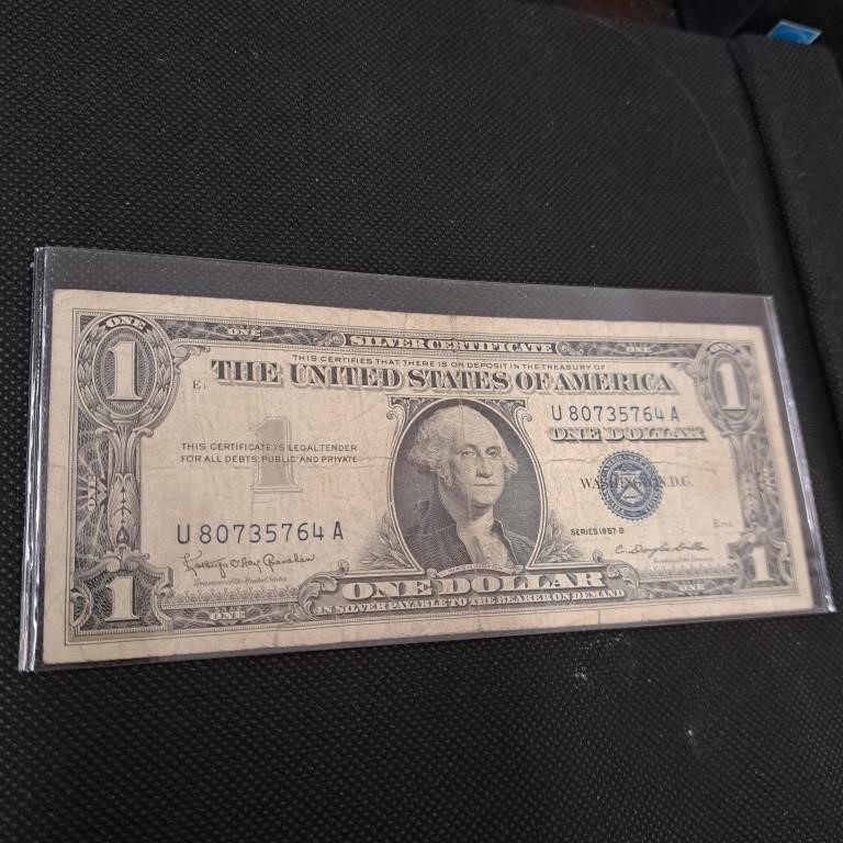 1957 B $1 Dollar Silver Certificate