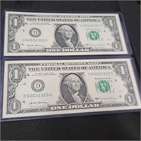 (2) Two 2017 A Sequential $1 Dollar Crisp