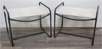 Pair of bronze stools attributed to Walter Lamb