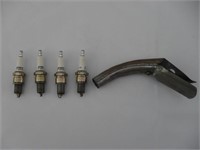 Vintage oil spout & spark plugs