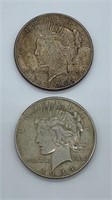 (2) 1934 Peace Dollars