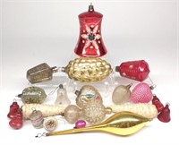 (21) Vintage Figural Glass Christmas Ornaments