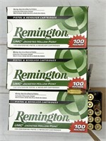 300rds 9mm ammunition: Remington UMC, 115gr JHP -