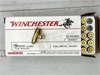 50rds 9mm ammunition: Winchester, 115gr FMJ - no