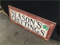 Wood Seasons Greetings 27” long x 11” tall