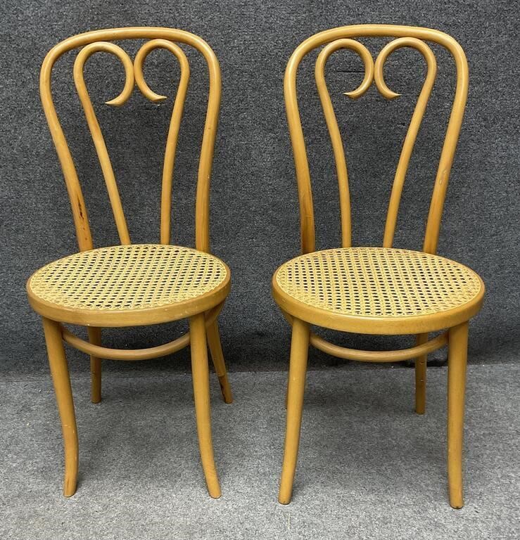 Pair of Cane Bottom Chairs