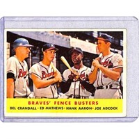 Crease Free 1958 Braves Fence Busters Hank Aaron