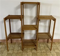 Multi level Wood plant stand 34x36x12in