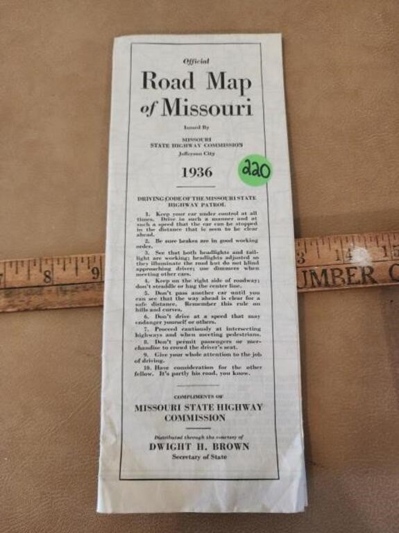 1936 Roadmap of Missouri