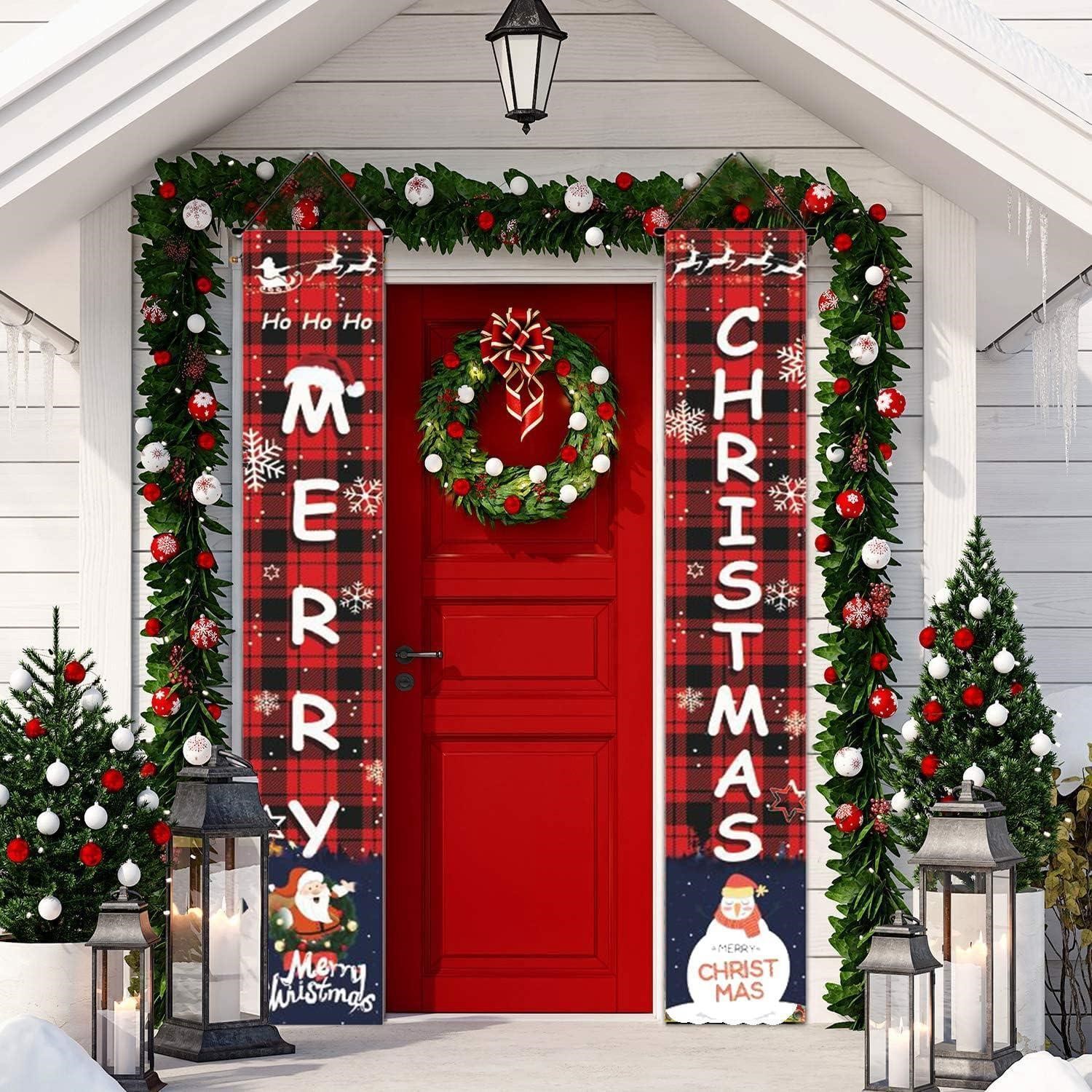 Merry Christmas banner decorations x4