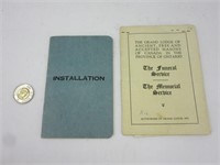 2 fascicules Francs Maçons Ontario 1953 et 1957