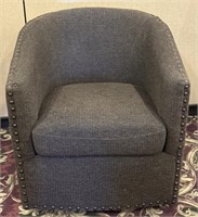 Madison Park 360° Grey Swivel Chair w/ Rivets