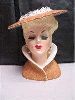Vintage 1959 Napco Lady Head Vase #C3815E (5&1/2")