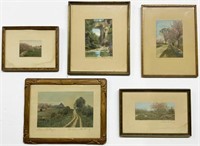 Lot of 5 sgd. Wallace Nutting Photographs.