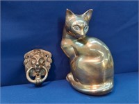 Brass Cat & Door Knocker