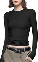 (Size: L - black) PUMIEY Women's Long Sleeve T