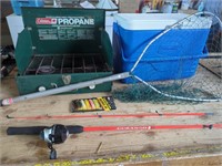 Adjustable Fishing Net, Fishing Rod, Coleman