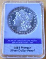 NEW 1881 US PROOF SILVER DOLLAR ! SILVER PLATED.