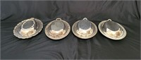 4 Silver Plate Covered Serving Dishes