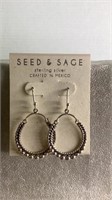Sterling Silver Seed & Sage Earrings