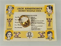 JACK ARMSTRONG SECRET WHISTLE CODE PREMIUM RING