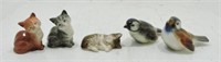 Lot of 5 Goebel and Beswick cats and birds