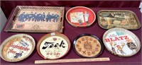 Lot Of Vintage Tin Beer Trays And More